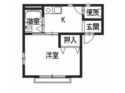 コーポ・オリーブ(1K/2階)の間取り写真