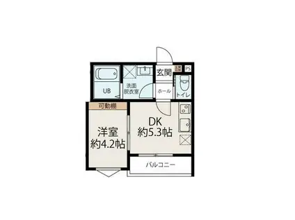 CONNECT PARK 東本町(1DK/1階)の間取り写真