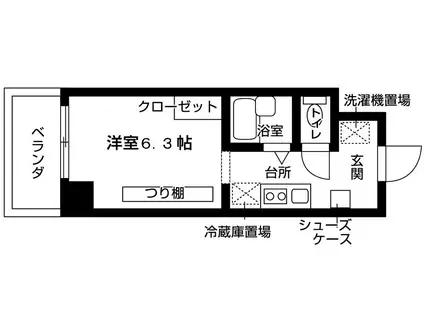 フロンティアハイツ(1K/7階)の間取り写真