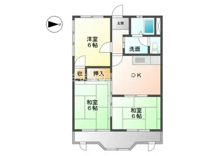 コーポラスコスモス(3DK/3階)の間取り写真