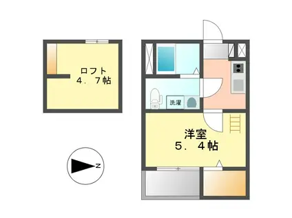 プレシャスストーリー(1SK/2階)の間取り写真