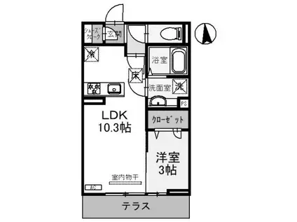 ステンルークス(1LDK/1階)の間取り写真