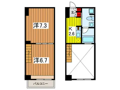 リブシス浦和(2K/7階)の間取り写真