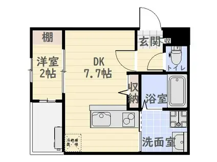 STEP ONE(1DK/1階)の間取り写真