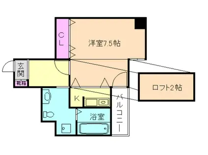 W.O.B FUKUSHIMA(1K/3階)の間取り写真