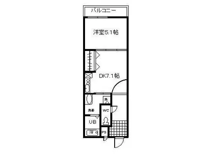フジパレス杉本町II番館(1DK/3階)の間取り写真