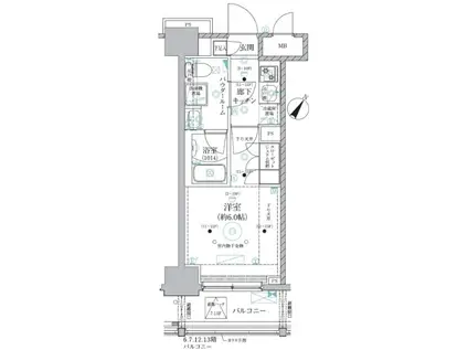 ベルグレード川崎エーゼット(1K/4階)の間取り写真