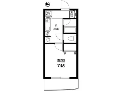 アネモス新御徒町(1K/3階)の間取り写真