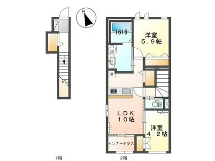 フェリーチェ カーサ(2LDK/2階)の間取り写真