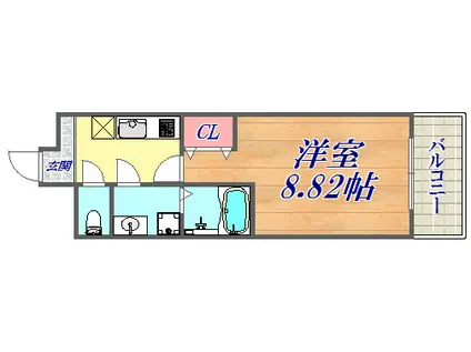 エクセル神戸アーバンヒルズ(1K/6階)の間取り写真