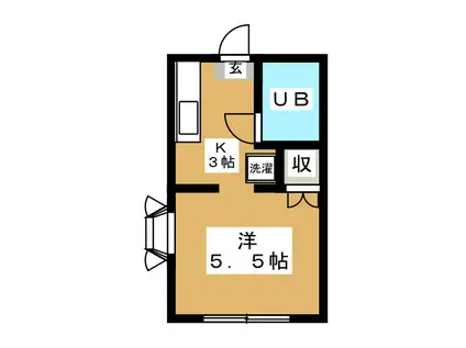 パラゼット下高井戸(ワンルーム/2階)の間取り写真