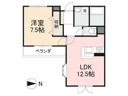 セイントオークス(1LDK/1階)の間取り写真