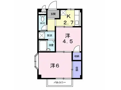 シーズン・リッチヒルズ(2K/2階)の間取り写真