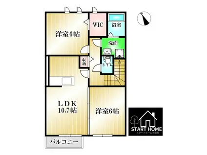 イル ソーレ A(2LDK/2階)の間取り写真