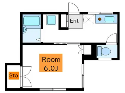 コーポカネマツ(1K/1階)の間取り写真
