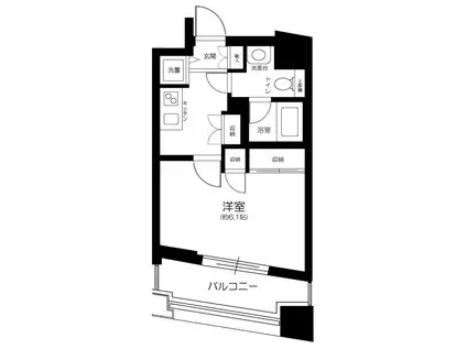 メインステージ大山(1K/2階)の間取り写真