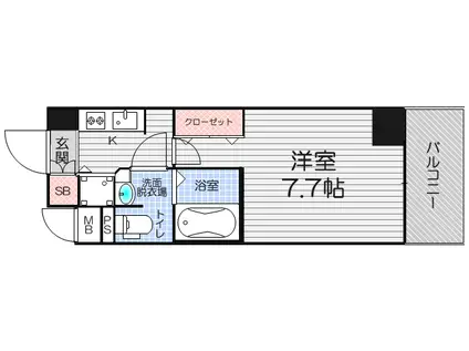 エスライズ御堂筋本町(1K/5階)の間取り写真