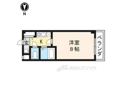 ブランベージュ桂(1K/1階)の間取り写真