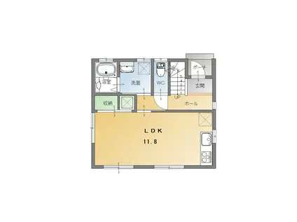 ラピュタ行恒(2LDK/1階)の間取り写真