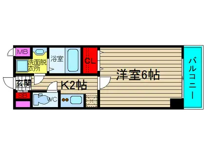 W-STYLE難波(1K/11階)の間取り写真