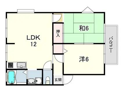 サンライフ蓮池1(2LDK/2階)の間取り写真