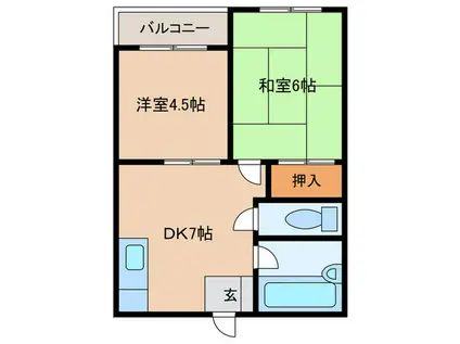 田中マンション(2DK/3階)の間取り写真