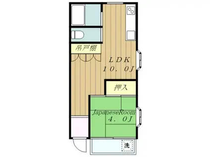 シャルム林間(1LDK/2階)の間取り写真