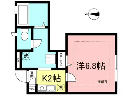 メルヴェーユ桜丘(1K/1階)の間取り写真
