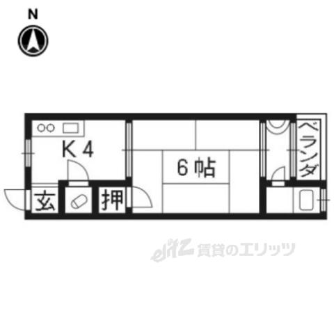日生ハイツB棟(1K/2階)の間取り写真