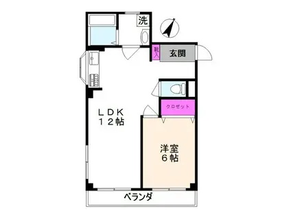 ハイツアゼリア(1LDK/2階)の間取り写真