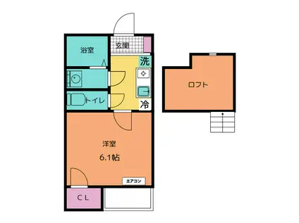 アルコバレーノ浦和(1K/2階)の間取り写真
