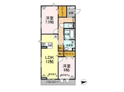 LAFFINAGE(2LDK/2階)の間取り写真