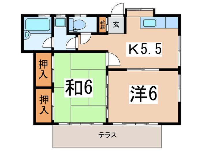 イザワコーポ(2K/1階)の間取り写真