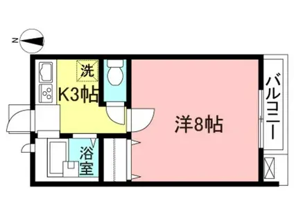 長栄ハイツ(1K/2階)の間取り写真