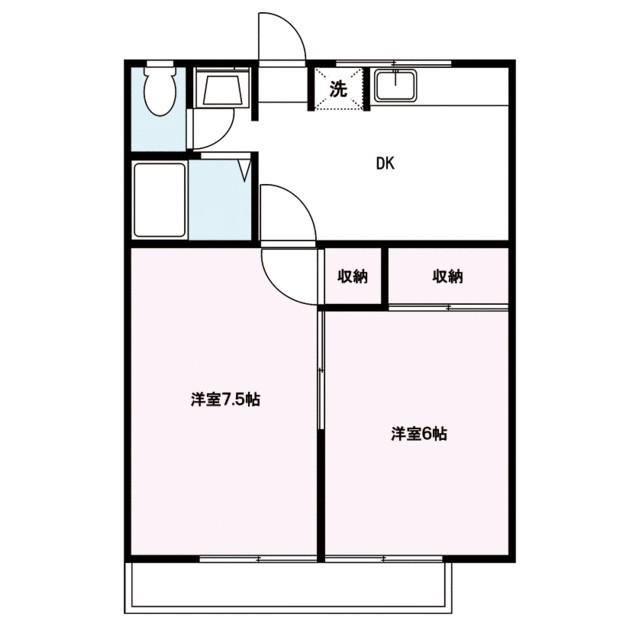 清水ハイツ(2DK/2階)の間取り写真