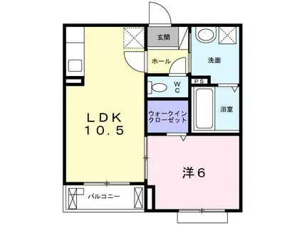 ヴィアソーレ摂津(1LDK/2階)の間取り写真