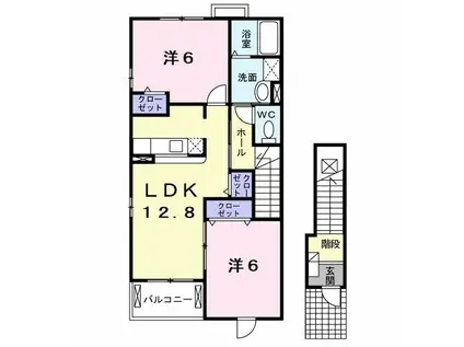 ピュア・キャッスルIV(2LDK/2階)の間取り写真