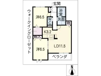 メゾン御器所(2LDK/2階)の間取り写真