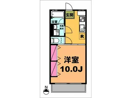 月村マンションNO.5(1K/4階)の間取り写真