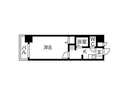 ベル名駅(1K/4階)の間取り写真