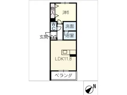 ベルラシック(1LDK/3階)の間取り写真
