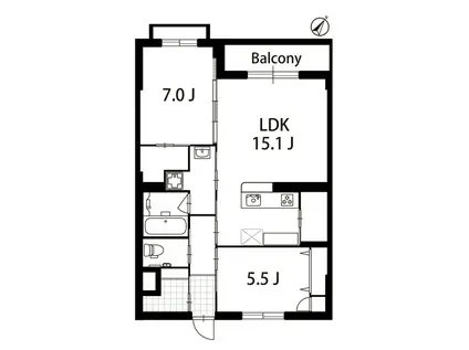ヴェスタ駒沢(1LDK/3階)の間取り写真