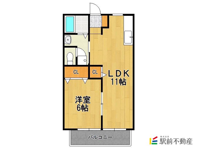 メゾン大石C(1LDK/2階)の間取り写真