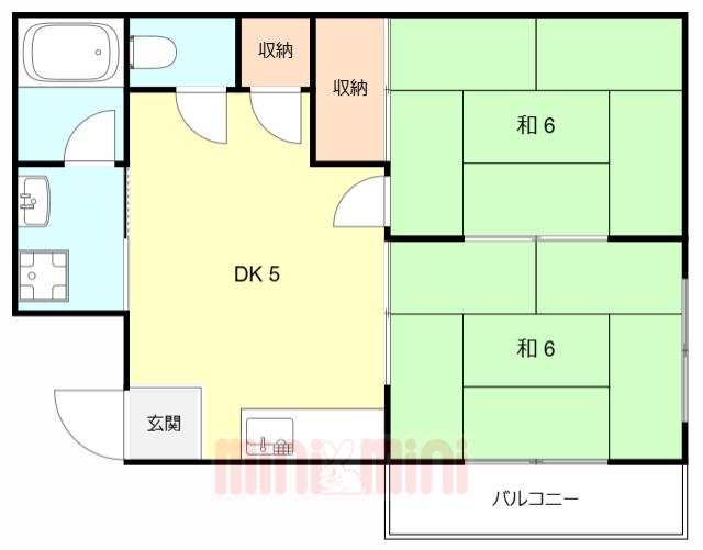 グローリーM(2DK/2階)の間取り写真