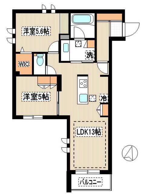 LE RUAH(2LDK/1階)の間取り写真