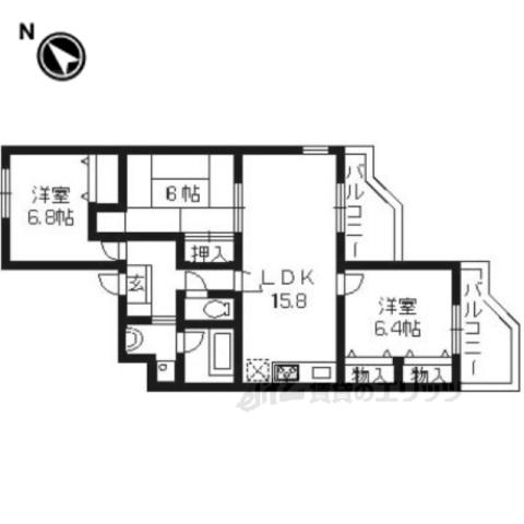 GRAN PINO伏見桃山(3LDK/1階)の間取り写真