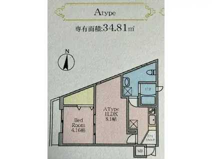 S7 HILLS(1LDK/2階)の間取り写真