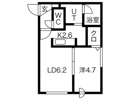 マルガレーテン琴似(1LDK/3階)の間取り写真