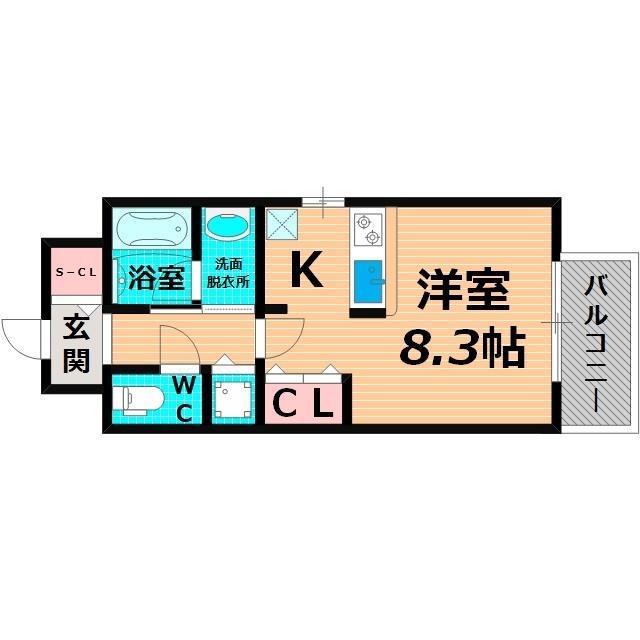 スプランディッド野江(1K/4階)の間取り写真
