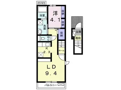 アルバカーサ(1LDK/2階)の間取り写真
